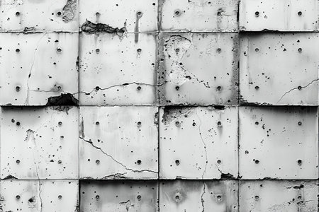 Abstract background texture of old painted metal wall. Black and white.の写真素材