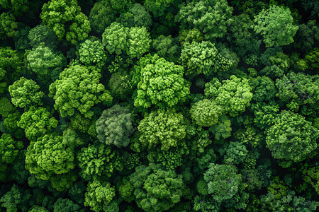 Aerial view of green forest. Nature and environment concept. Top view