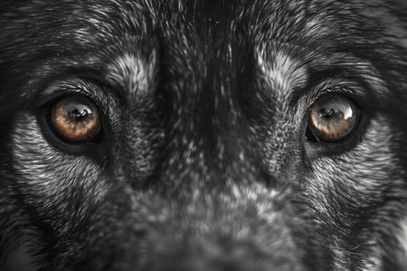 Close-up of a dog's eyes. Shallow depth of field.