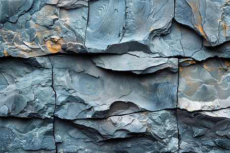 Close up of grey and blue stone wall texture. Abstract background for design.