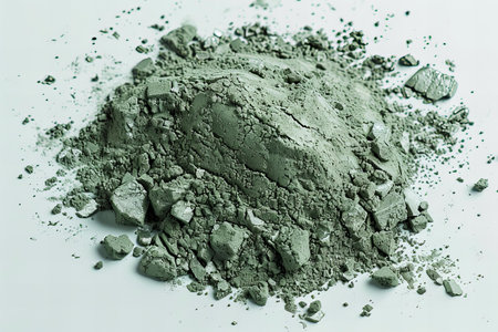 crushed eyeshadow isolated on white background. studio shot.の写真素材