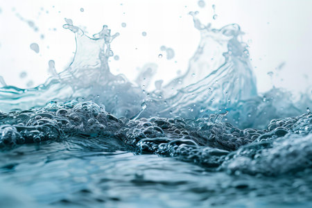 Water splash isolated on white background. Close up of water splashesの写真素材