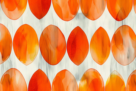 Seamless pattern with orange and white painted easter eggs.の写真素材