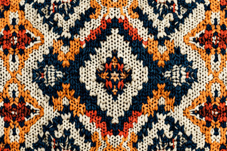Knitted woolen pattern as a background. Close-up.の写真素材