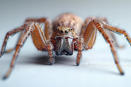 Jumping spider on a white background. Close-up. Macro