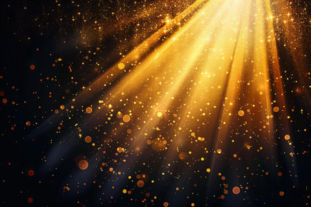 Abstract background with rays of light and bokeh. Vector illustrationの写真素材
