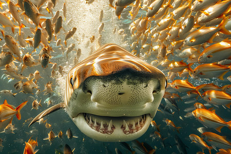 Great White Shark in the Red Sea. 3D Rendering.の写真素材