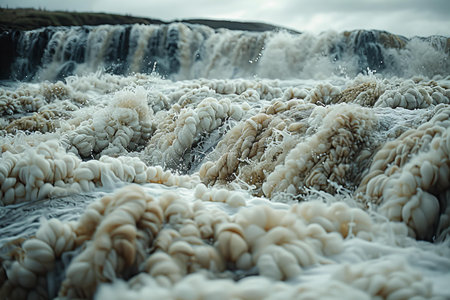 Gullfoss waterfall, Iceland. Selective focus. Toned.の写真素材