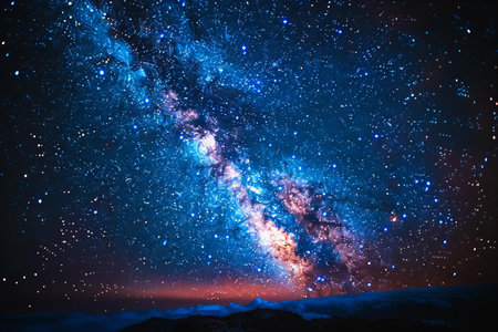 Milky way galaxy with stars and space dust in the universe.
