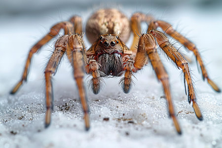 Jumping spider close up. Macro shot of jumping spider on white backgroundの写真素材