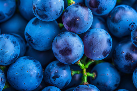 Ripe blue grapes as a background. Top view. Close-up.