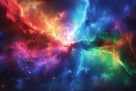 Abstract space background with nebulae and stars. 3D rendering