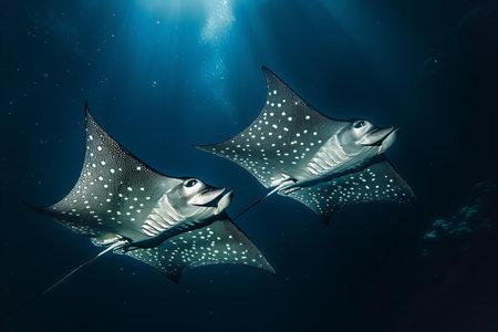 Manta ray in the Red Sea. Egypt. Shallow depth of field.の写真素材