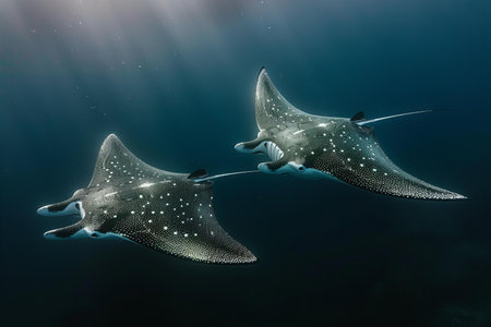 Manta Ray in the Red Sea. 3D Rendering.の写真素材