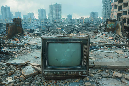 Ruins of a very heavily polluted industrial factory, place was known as one of the most polluted towns in Europe.の写真素材