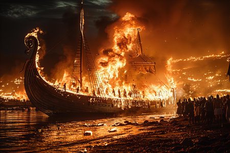 Firefighters extinguish a fire in the city of Odessa, Ukraineの写真素材