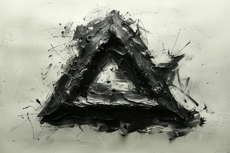 abstract oil painting on canvas, black and white, monochrome