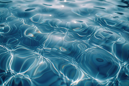 abstract background of rippled clean blue water with ripples