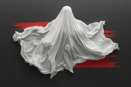 White fabric on a dark background. 3d rendering, 3d illustration.