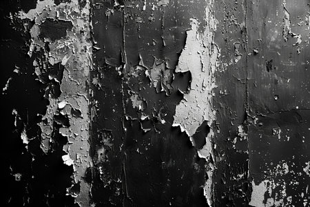 Texture of old rustic wall covered with black and white paint. Abstract background for design.の写真素材