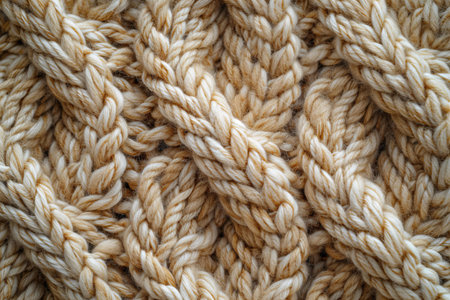 Close up of knitted wool texture. Knitted pattern background.