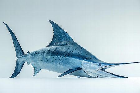 Blue marlin fish isolated on white background. 3d illustration.の写真素材