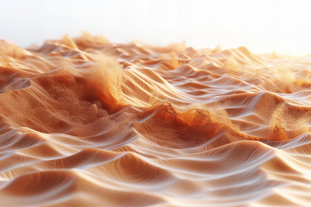 3d rendering of abstract wavy surface with waves. Digital background.の写真素材