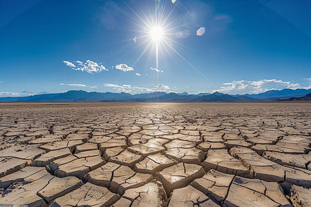 Dry and cracked earth. Global warming, climate change concept.の写真素材