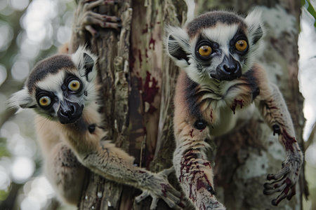 Ring-tailed lemur (Lemur catta) on a tree
