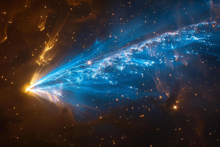 Abstract background with stars and nebula, computer generated image, 3D rendering