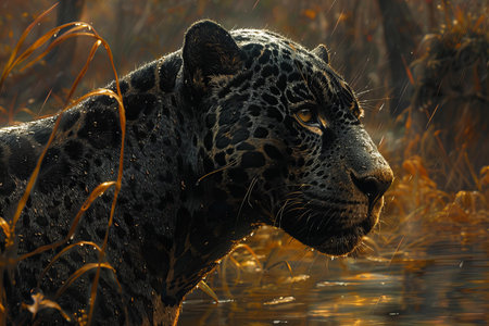 Jaguar in the Okavango Delta - Moremi National Park in Botswana