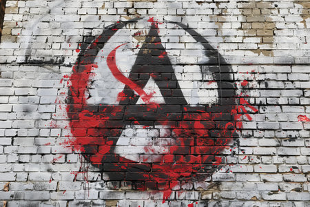 graffiti on the brick wall, graffiti on the brick wall, grunge background