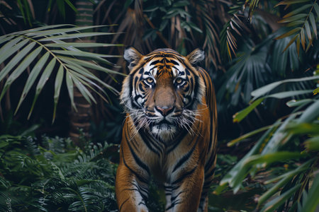 Sumatran tiger in the jungle of Kuala Lumpur, Malaysia.
