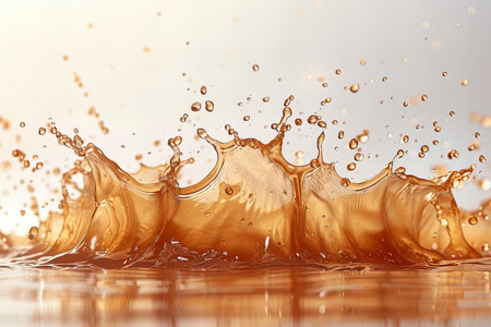 splashes of liquid on a light background. close-upの写真素材