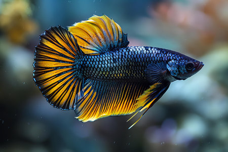 Siamese fighting fish (Betta splendens) in aquarium
