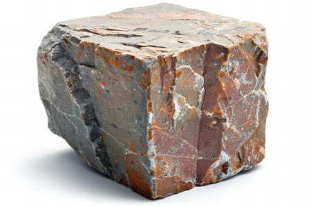 Natural stone on a white background. 3d rendering. Computer digital drawing.