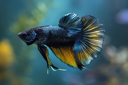 Siamese fighting fish (Betta splendens) in aquarium