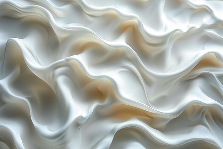 abstract background with smooth white silk waves. 3d render illustration