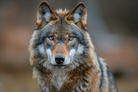 Portrait of a gray wolf (Canis lupus)