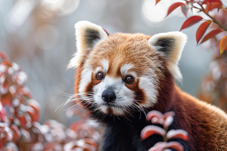 Red panda (Ailurus fulgens) in the forest