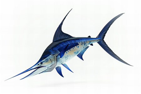 Blue marlin fish isolated on white background. 3D illustration.の写真素材