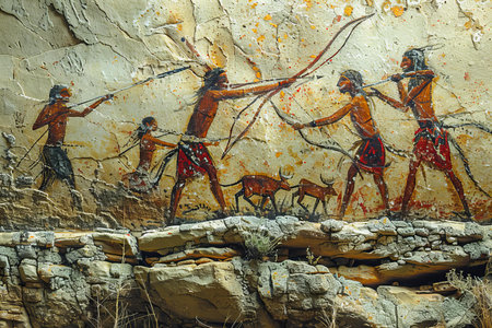 Mural painting on the wall of the ancient cave city of Khor Virap in Armenia