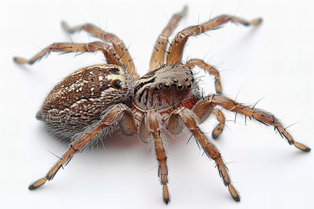Jumping spider isolated on white background. 3d render illustration.