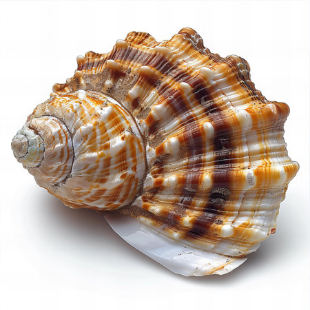 Seashell isolated on white background. Clipping path included.