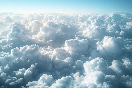 Beautiful aerial view of cloudscape with blue sky. 3d rendering