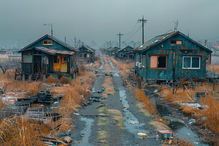 Abandoned ghost town in Kashima, Japan.