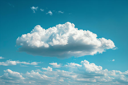 blue sky background with tiny clouds, nature abstract background with copy spaceの写真素材