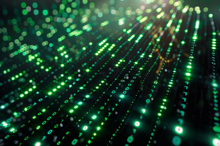 Futuristic technology wave background with glowing particles. 3d rendering