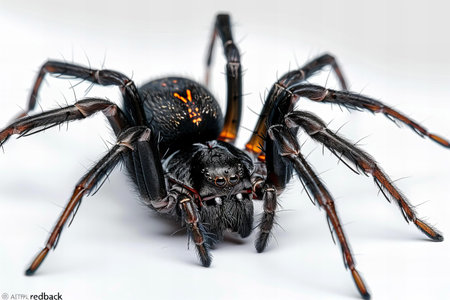 Spider on white background. Close up of spider on white background.