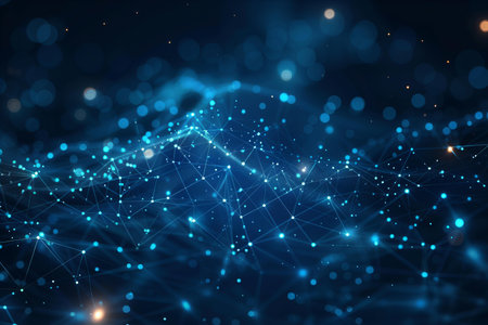 Abstract technology background. Network connection structure. Big data visualization. 3D rendering